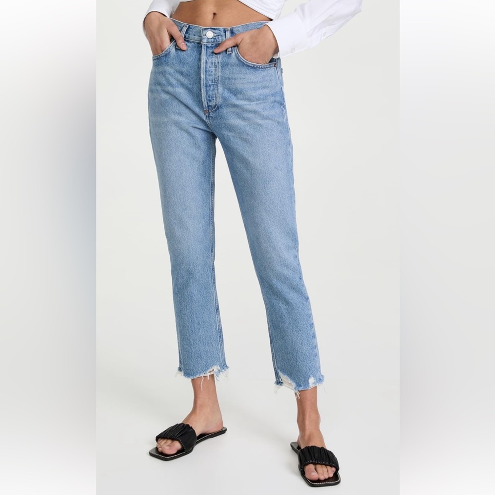 Agolde Riley High Rise Straight Crop Jeans